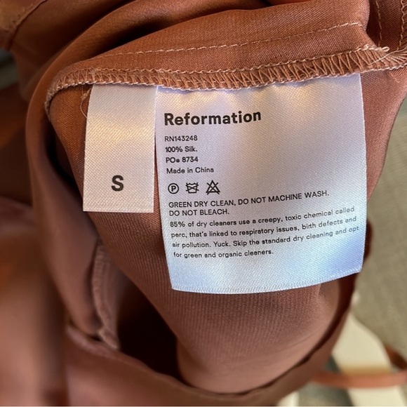 NWT - Reformation Nevada Top 100% Silk Size Small - Picture 5 of 6